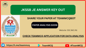 Read more about the article JKSSB JUNIOR ENGINEER 2022 ANSWER KEY OUT
