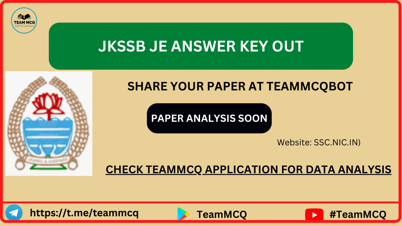 Read more about the article JKSSB JUNIOR ENGINEER 2022 ANSWER KEY OUT