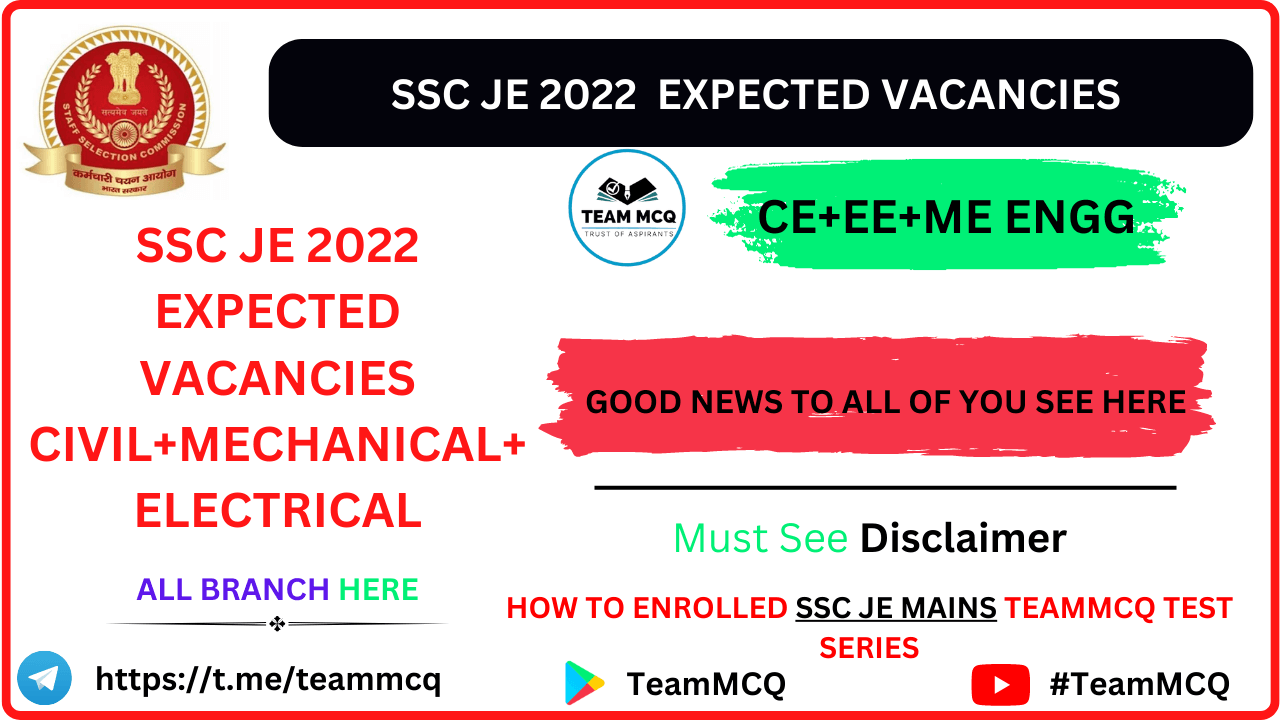 You are currently viewing SSC JE 2022 VACANCY / SSC JE 2022 VACANCY DETAILS